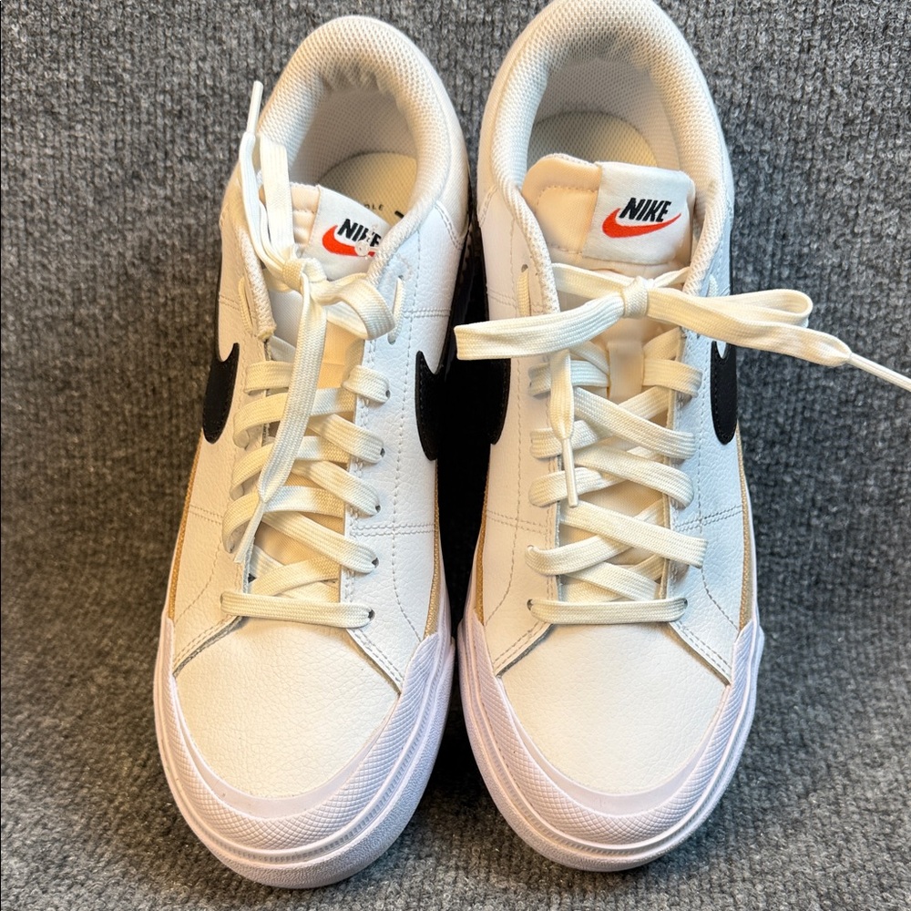Nike Women's White Black Gold Platform Sneakers - Picture 11 of 11